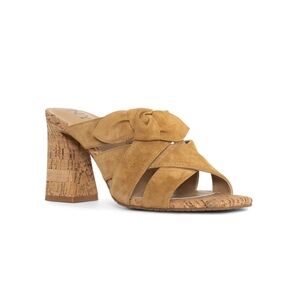 Women's Tan Suede Loreri Mule  Heeled Sandals